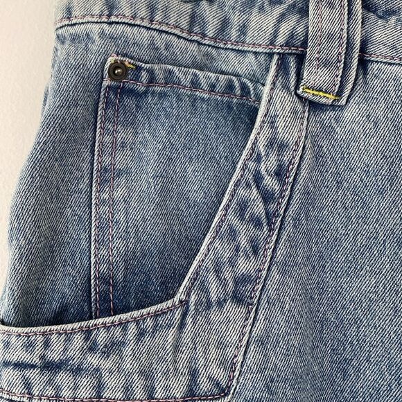 A.LAB Blue Denim with Pink Stitching Super Wide Leg sz 10 W32 Y2K Street - Picture 6 of 16